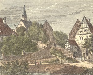 Stiftstreppe, älteste Stadtansicht um 1875 Variante 3